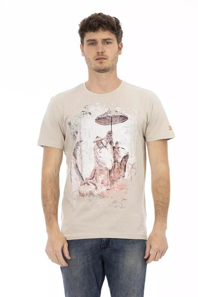 Trussardi Action Beiges Baumwoll-T-Shirt für Männer
