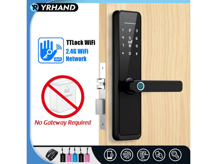 YRHAND – serrure de porte intelligente électronique Wifi Ttlock, avec empreintes digitales biométriques, fonctionne avec Google Home Aleax, pour la maison ou l'hôtel