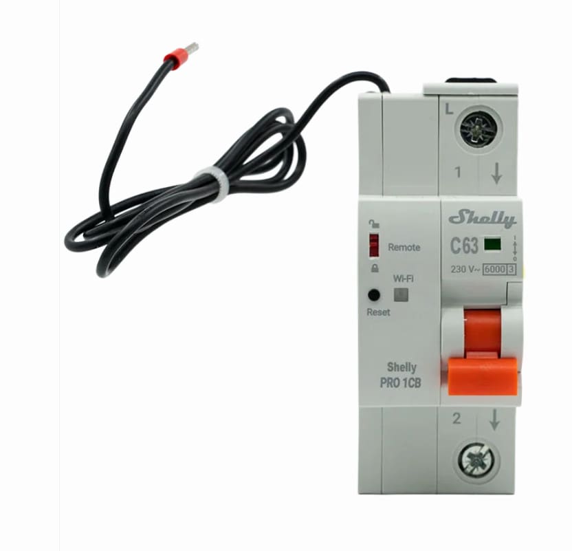Shelly Smarter Leitungsschutzschalter Pro 1CB C63 1-polig 63A Fernsteuerung LAN WLAN Bluetooth