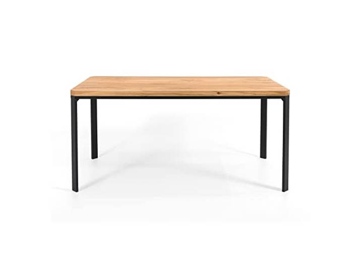 Danzz Industrieller Tisch Mart 120x100, Tisch aus massiver Eiche