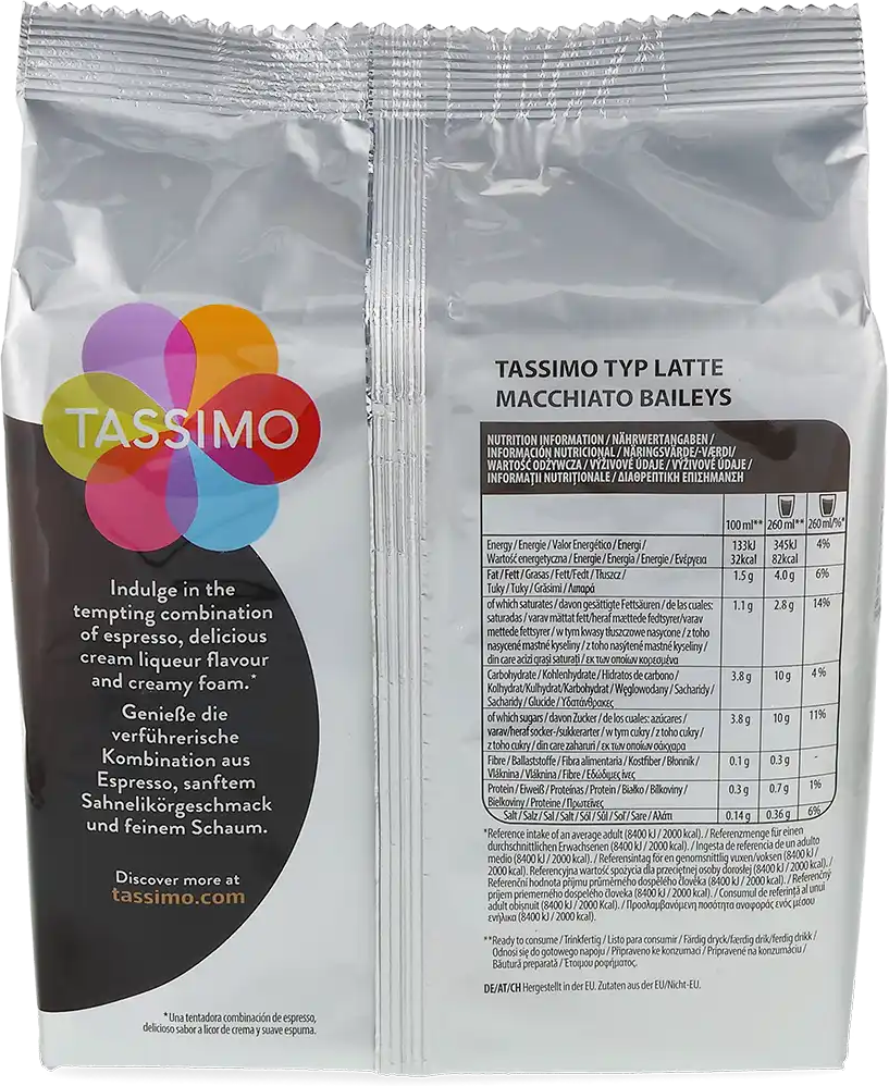 Baileys   Latte Macchiato - 16 Capsules de café pour Tassimo - Macchiato - Compatible Tassimo