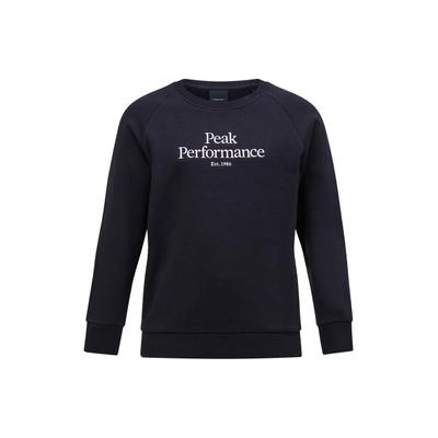 Sweatshirt PEAK PERFORMANCE "Jr Original Crew", Gr. 170, schwarz, 80% Baumwolle, 20% Polyester, unifarben, normal normal, Sweatshirts Sweatshirt, mit sportivem Design