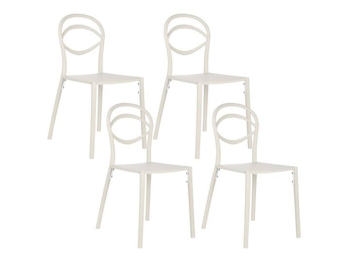 GARTENSTUHL 4er-Set Cremeweiß Covolo