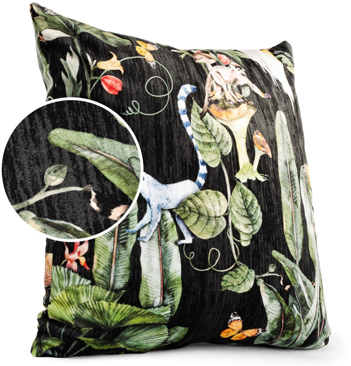 ANRO Jungle Zwart Sierkussen met vulling - Velours - 50 x 50 cm