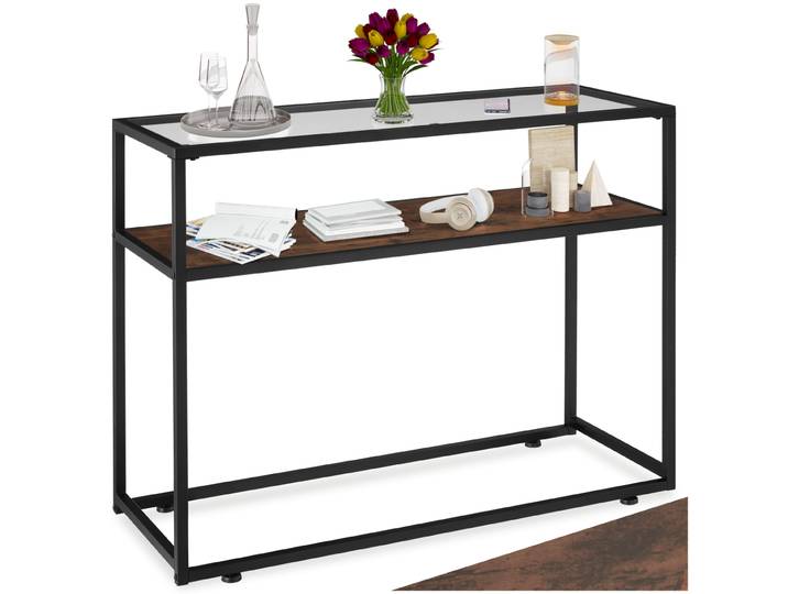 Konsolentisch Kilkenny 100x41x80,5cm - Industrial Holz dunkel, rustikal