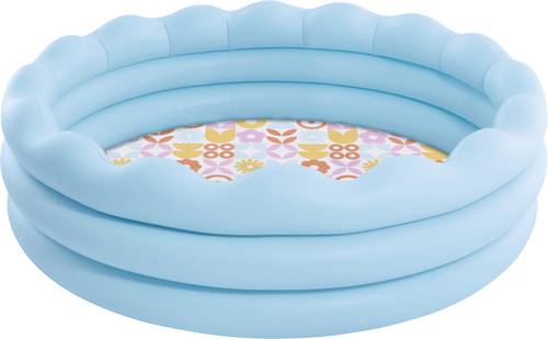 Intex Der hellblaue "Wavy Edge Pool" mit gewelltem Rand und Retro-Bodenmuster bietet erfrischenden Badespaß und stilvolle Akzente