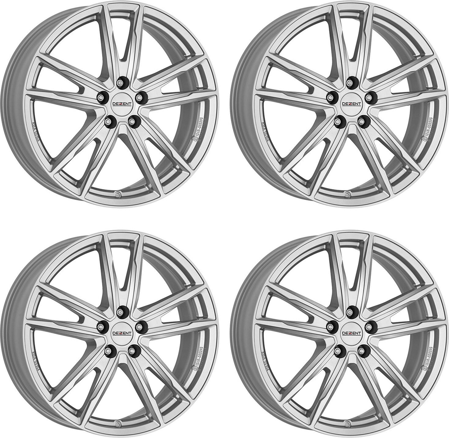 4 Dezent KF silver Felgen 7.5Jx18 5x114.3 für Renault Austral Clio Fluence Grand Scenic Kadjar Kangoo Koleos Laguna Latitude Megane Scenic