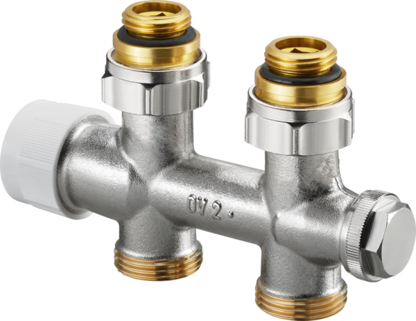 Oventrop Multiblock T Anschlussarmatur 1184083 1/2" AGx3/4" AG, Durchgang, Zweirohrarmatur