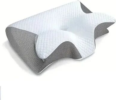 Inspire Daily Merch Cervical Neck Pillow With Memory Foam, Butterfly Shaped, Slow Rebound Design For Neck Protection And Sleep Care gray