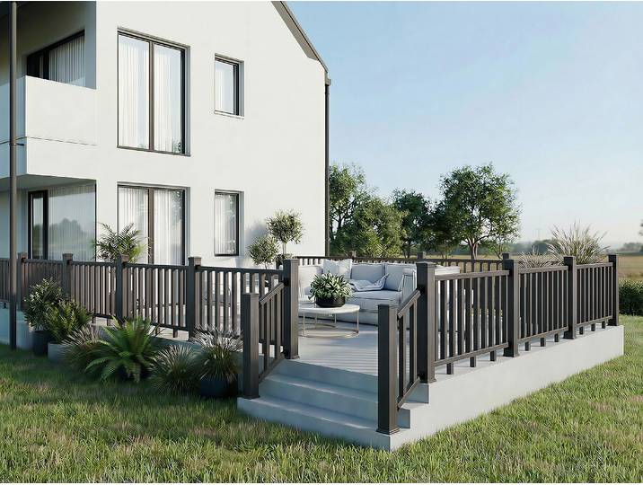 Treppengeländer aus Verbundwerkstoff - Starterset - H 100 x B 100 cm - Anthrazit - GUARO
