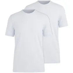 OLYMP Herren T-Shirts, Rundhals, 2er Pack - Bodywear, Modern Fit, Baumwolle Weiß / XL