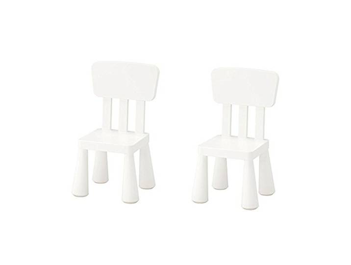 Ikea Mammut Lot de 2 chaises d'intérieur et d'extérieur pour enfant Blanc