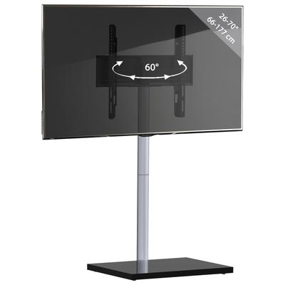 Wohnzimmertisch VCM "TV Standfuß Fernseh Alu Holz Fuß Ständer Nalano", schwarz, B:60cm T:45cm, Regale, TV-Board