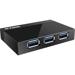 D-Link USB-Hub 4-Port DUB-1340, schwarz, 4 USB 3.0 Ports, Anschluss-Stecker USB-A
