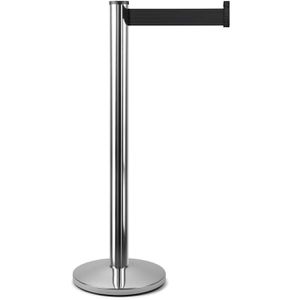 Showdown-Displays Personenleitsystem silber, aus Metall, Gurt: 2,7m in schwarz