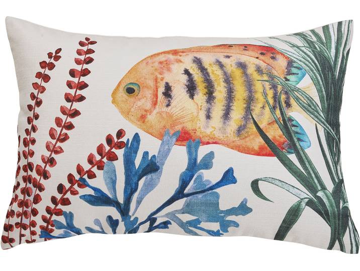 Dekokissen DONE. Orange Fish , bunt (mehrfarbig), B:40cm L:60cm, Polyester, Dekokissen_Sitzkissen_Kissenhüllen, Dekokissen, Vorderseitig bedruckte Kissenhülle in auffälligen Farben