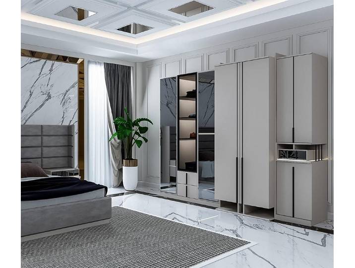 JVmoebel Kleiderschrank Eleganter Schrank mit raffiniertem Design und goldenen Akzenten