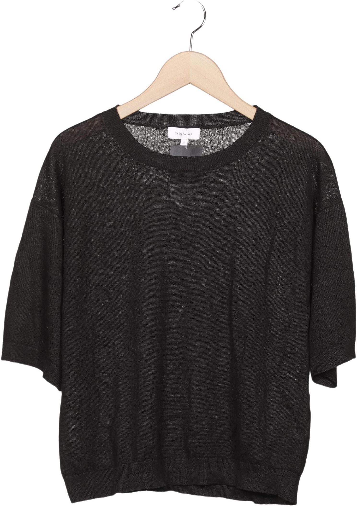 darling harbour Damen Pullover, Schwarz, Gr. S, Leinen - Second Hand