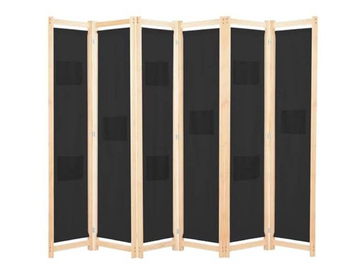 vidaXL 6-teiliger Raumteiler Schwarz 240 x 170 x 4 cm Stoff