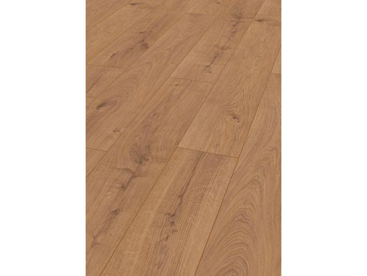 Laminatboden Exquisit, Eichefarben, Holz, Holz, 19.3x0.8x138.0 cm, Blauer Engel, pflegeleicht, für Fußbodenheizung geeignet, Teppiche und Böden, Bodenbeläge, Laminatböden