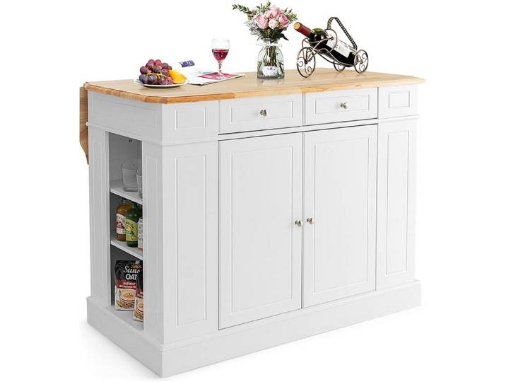 COSTWAY Küchenbuffet klappbare Arbeitsplatte,120cm breite,schwarz