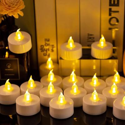 Uplifted Finds 24 Pcs Flameless LED Creative Wishing Tea Light Candles Warm White Flickering Lights For Party Decor 48 pack