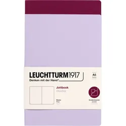 Jottbook A5 Notizbücher, lila und bordeaux, 80 g/m2, 2 St.