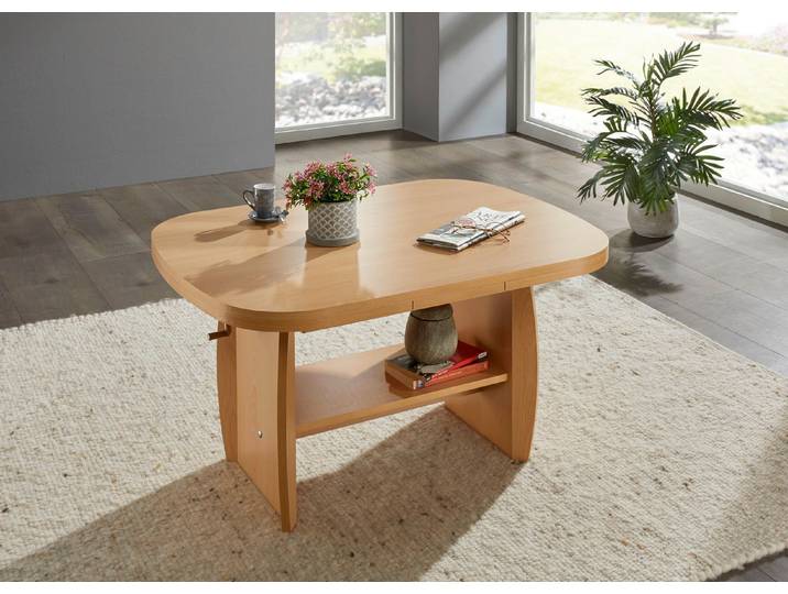 Raffinierter Couchtisch mit 2 tollen Funktionen, Buche