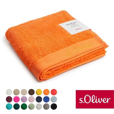 Handtuch S.OLIVER "s.Oliver, Premium Qualität, 600 gr/m², auch als Sets erhältlich", orange, B:50cm L:100cm, Walkfrottier, Baumwolle, Handtücher, große Farbauswahl, auch als Duschtuch, Waschhandschuh, Gästetuch