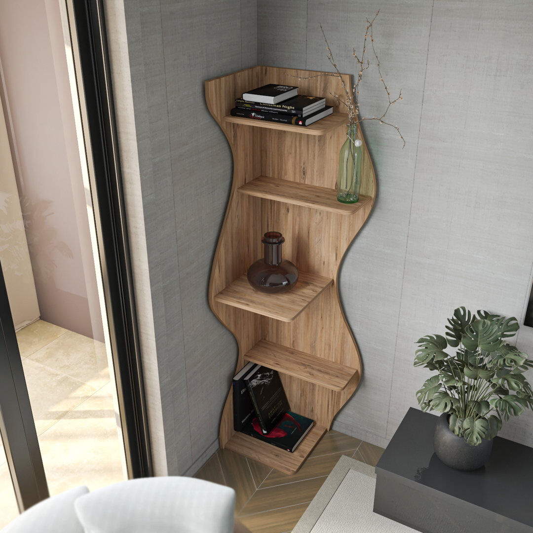Rebrilliant Nila 180cm H 40cm W Bookcase Atlantic Oak 180cm H X 40cm W X 42cm D