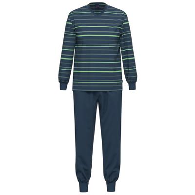 Pyjama AMMANN "Schlafanzug Lang Nightwear", Herren, Gr. 52, grau (total eclipse), Homewear-Sets Pyjama
