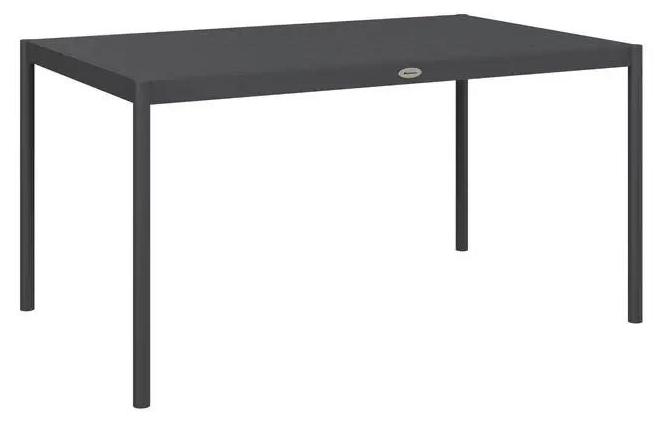 Gartentisch Outdoor Tisch - Rechteckiger Tisch - Wetterfest - Metallgestell aus Aluminium - 145x90x74 cm - Dunkelgrau