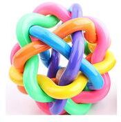 Pet Hub Colorful Pet Training Toy: Squeaky Chew Ball For Dogs & Puppies Bell Sound, Bite Resistant Dog Accessories 1Pcs S