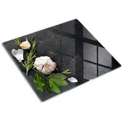 GLASPLATTE 60x52 cm Knoblauch
