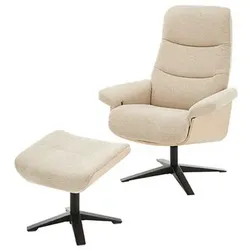 BODYFLEX LOUNGE Loungesessel Verona inkl. Fußhocker Boucleestoff 2J.Herstellergarantie