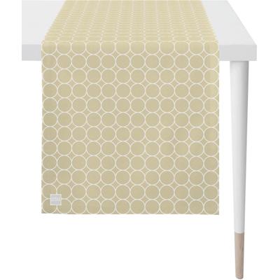 Tischläufer APELT "3973 Outdoor, Sommerdeko, Sommer", beige (sand, weiß), B:46cm L:135cm, Polyester, Tischdecken, Jacquardgewebe