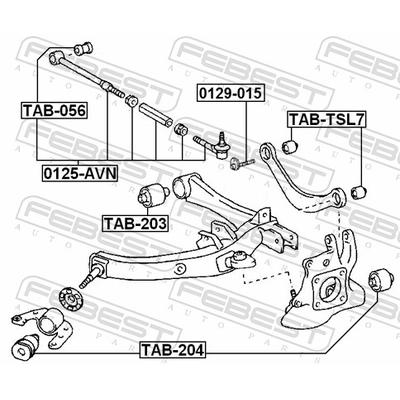 FEBEST Lagerung, Lenker TAB-203 innen für TOYOTA