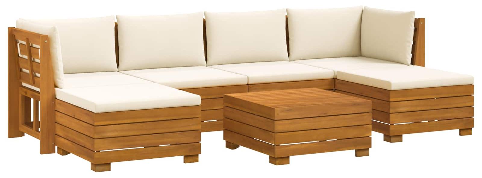 vidaXL 7 stk. Outdoor-Sofagarnitur Massivholz Akazie Braun