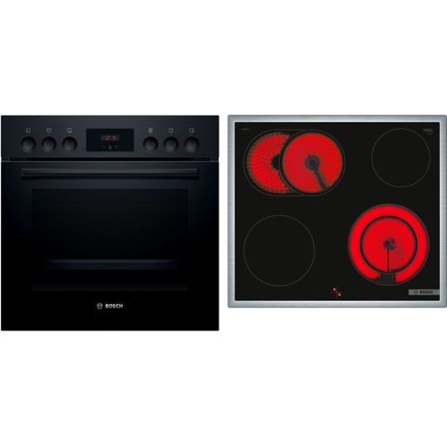 Bosch HND211LB2 schwarz Set aus HEF113BB0 + NKN645GA2E