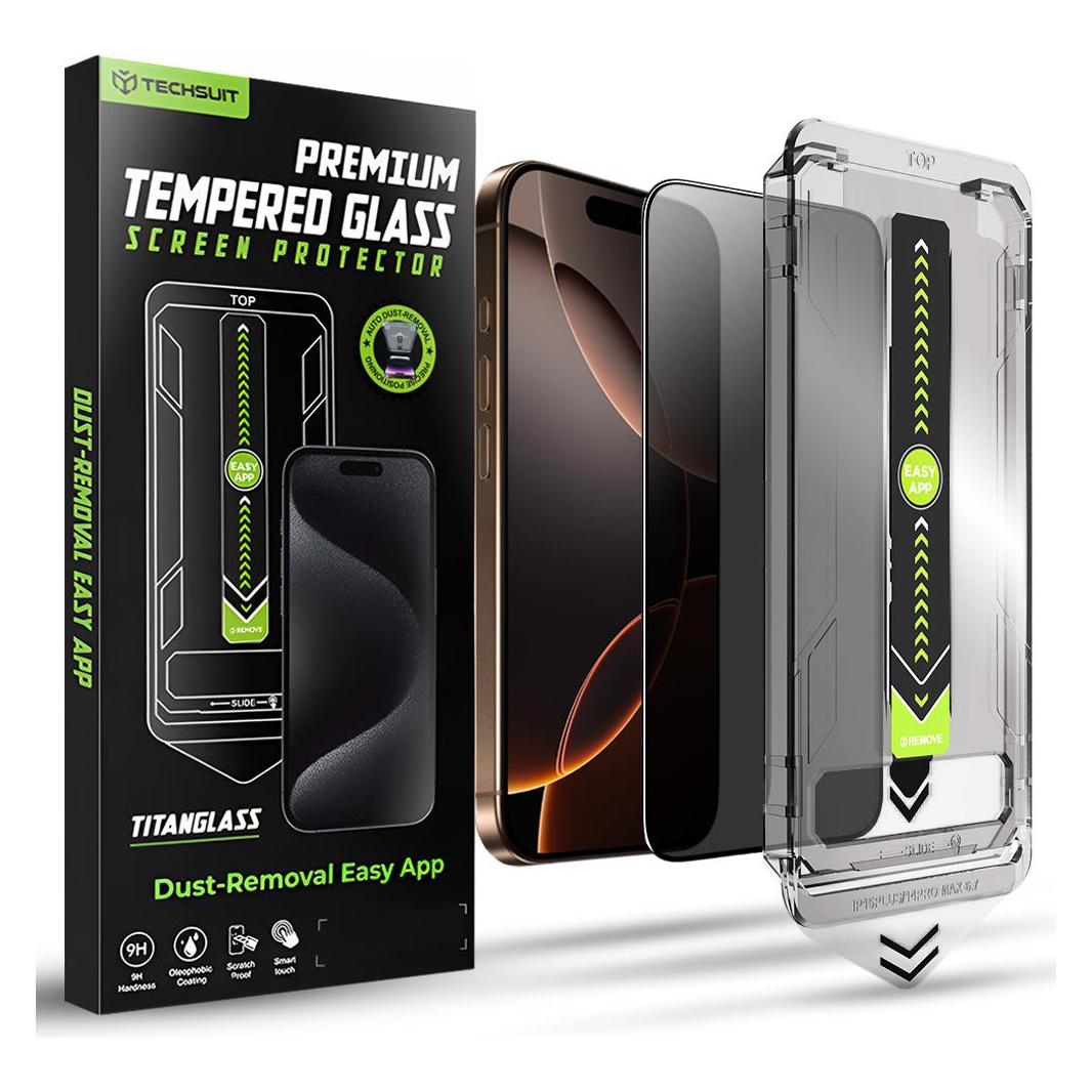 Techsuit TitanGlass FullCover Privacy (Apple iPhone 16 Pro, Apple iPhone 17) (58823618)