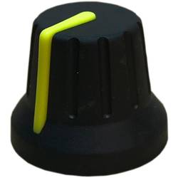 PSP 49009-Y 49009-Y Drehknopf mit Zeiger Schwarz, Gelb (Ø x H) 18.8 mm x 15.24 mm 1 St.