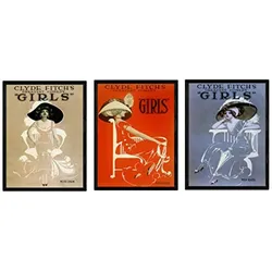 POSTER Set Mit 3 Drei Vintage-Frauen A3 Rahmenlos