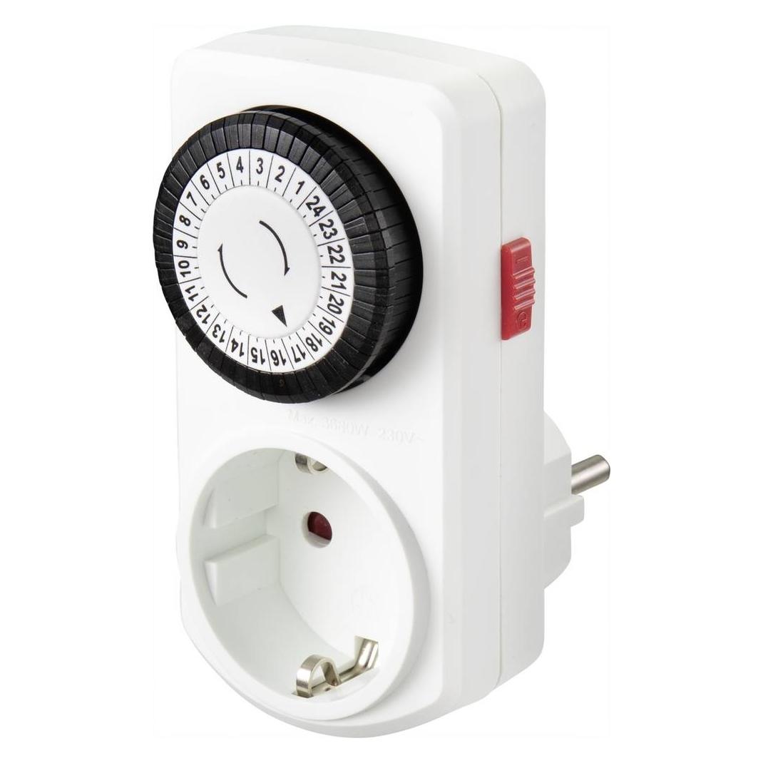Sygonix SY-5042668 Steckdosen-Zeitschaltuhr analog Tagesprogramm 3680 W IP20 D (SY-5042668)