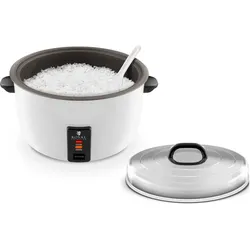 Royal Catering Reiskocher Multikocher Dampfgarer Schnellkochtopf Warmhaltefunktion 23 L 2950 W, Dampfgarer + Reiskocher, Silber