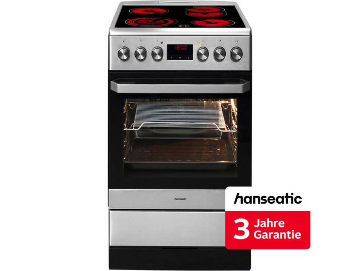 HANSEATIC Elektro-Standherd 5022CE3.313eEHiTaDW , Energieeffizienz: A, weiß, Herdsets, inkl. 3 Jahre Herstellergarantie, Elektro-Standherd