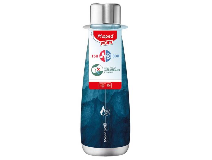 Maped Picnik Bouteille isotherme en acier inoxydable 500 ml bleu