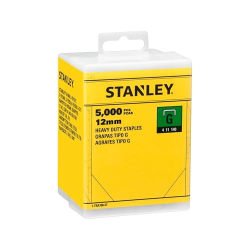 Stanley 1-TRA708-5T zware nietjes 12 mm, zilverkleurig staal, 5000 stuks