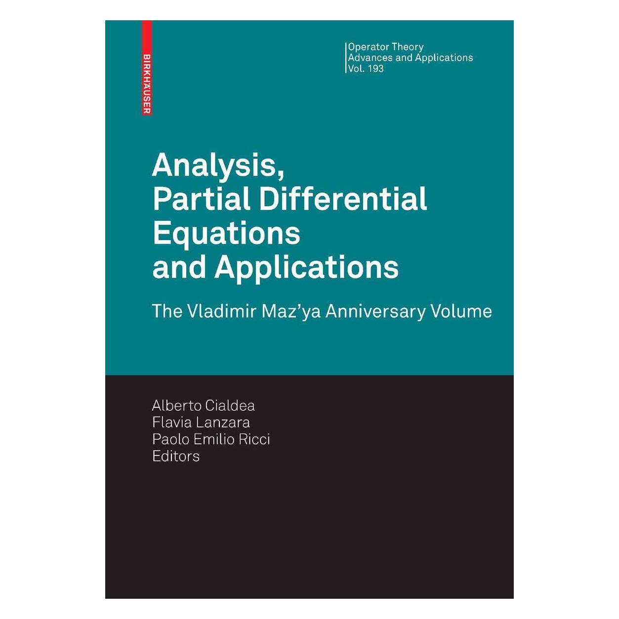 Springer Analysis, Partial Differential Equations and Applications (Englisch, Hardcover, Alberto Cialdea, Flavia Lanzara, Paolo Emilio Ricci) (9783764398972)