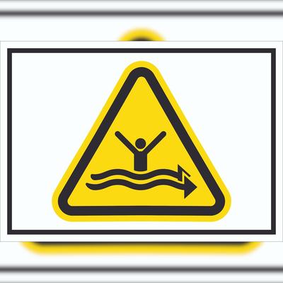 HB-Druck Schild Warnung starke Strömung Symbol A3 (297x420mm)