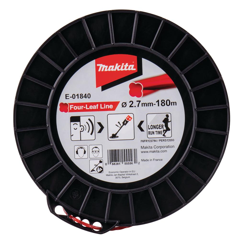 Makita Mähfaden Four Leaf 2,7 mm x 180 m (Rasentrimmer) (E-01840)